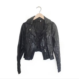 Perforated Faux Leather Jacket
